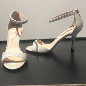 Nina Rhinestone ankle strap sandal heels, size 7, gently used.